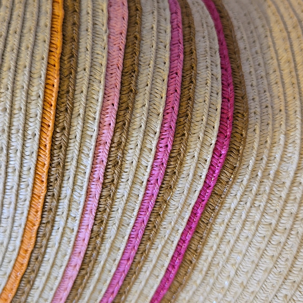 New Shiraleah Chicago Striped Natural Beige Sun Hat - Picture 4 of 7